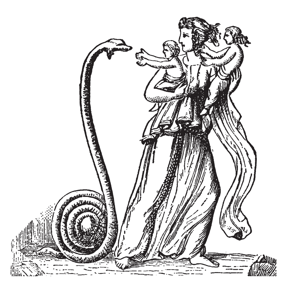 apollo and artemis with snake
